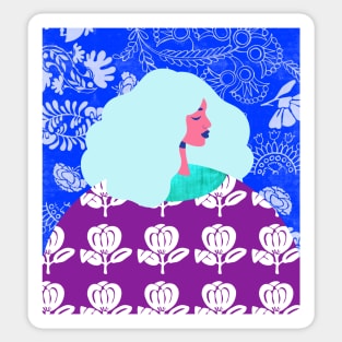 Blue Wallpaper Girl Sticker